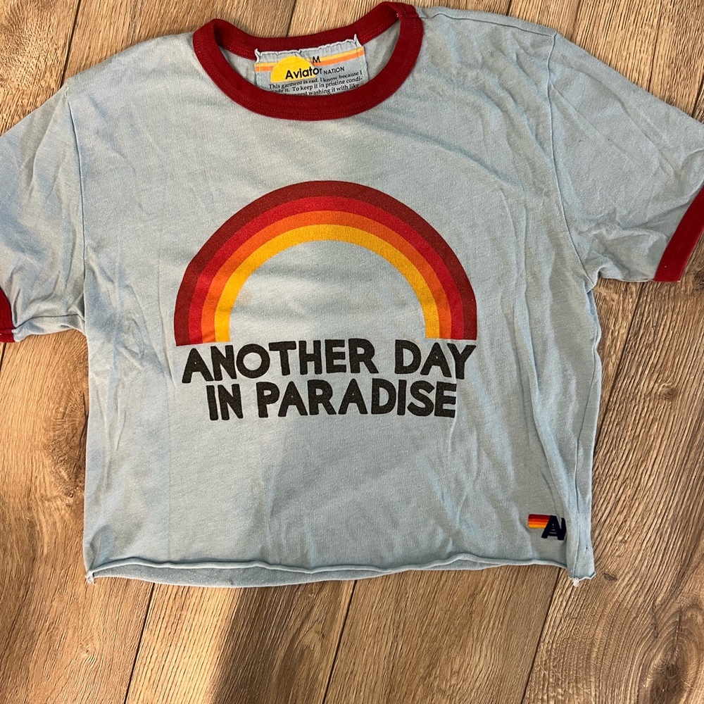Aviator Nation Blue and Red Short Sleeve Tees